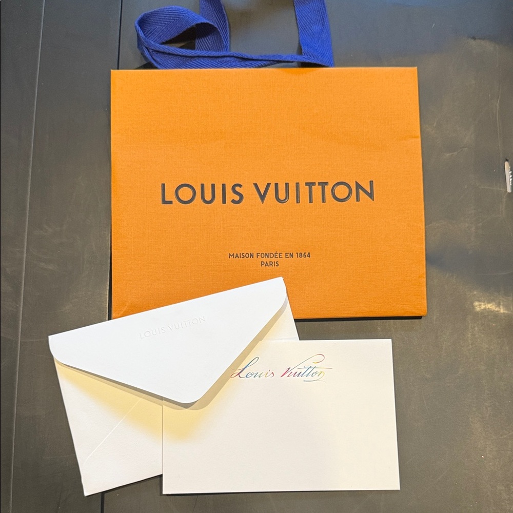 Louis Vuitton small Orange Shopping Bag with White Envelope